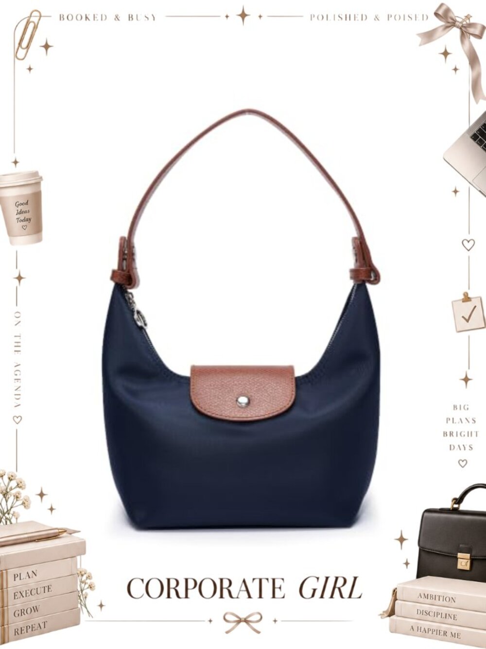 Mini Nylon Crossbody Bag Convertible Crescent Shoulder Purse